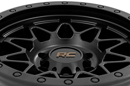 Rough Country 78 Series Wheel | Simulated Beadlock | Black | 18x9 | 5x5 | 0mm