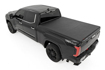 Soft Tri-Fold Bed Cover | 5'7" Bed | with and w/o OE Rail | Toyota Tundra (22-25)