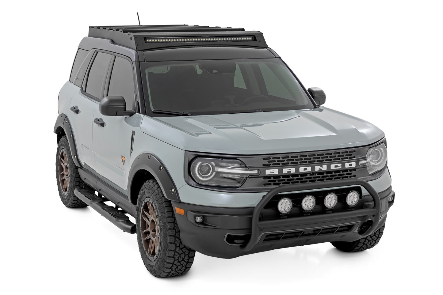 Nudge Bar | w/ Tow Hooks | 4 Inch Round Led (x4) | Ford Bronco Sport 4WD (2021-2024)