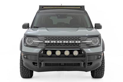 Nudge Bar | w/ Tow Hooks | 20 Inch BLK DRL Single Row LED | Ford Bronco Sport 4WD (21-24)
