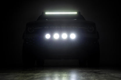 Nudge Bar | w/ Tow Hooks | 20 Inch BLK DRL Single Row LED | Ford Bronco Sport 4WD (21-24)