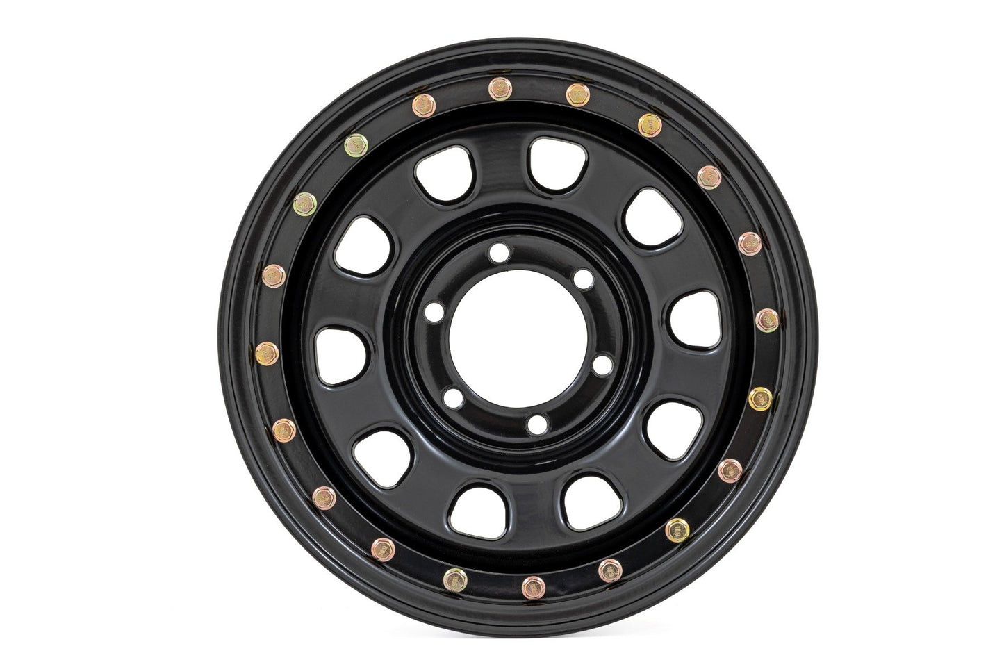 Steel Simulated Beadlock Wheel | Black | 15x8 | 5x4.5 | 3.30 Bore | -19