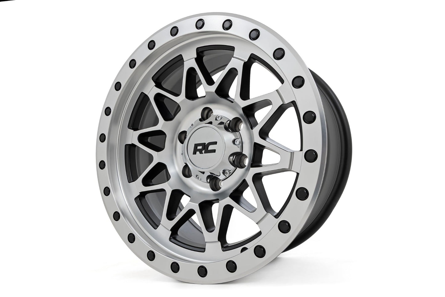 Rough Country 78 Series Wheel | Simulated Beadlock | Full Machine | 17x8.5 | 5x5 | +0mm