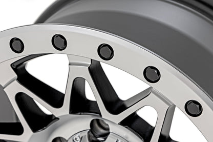 Rough Country 78 Series Wheel | Simulated Beadlock | Full Machine | 17x8.5 | 5x5 | +0mm
