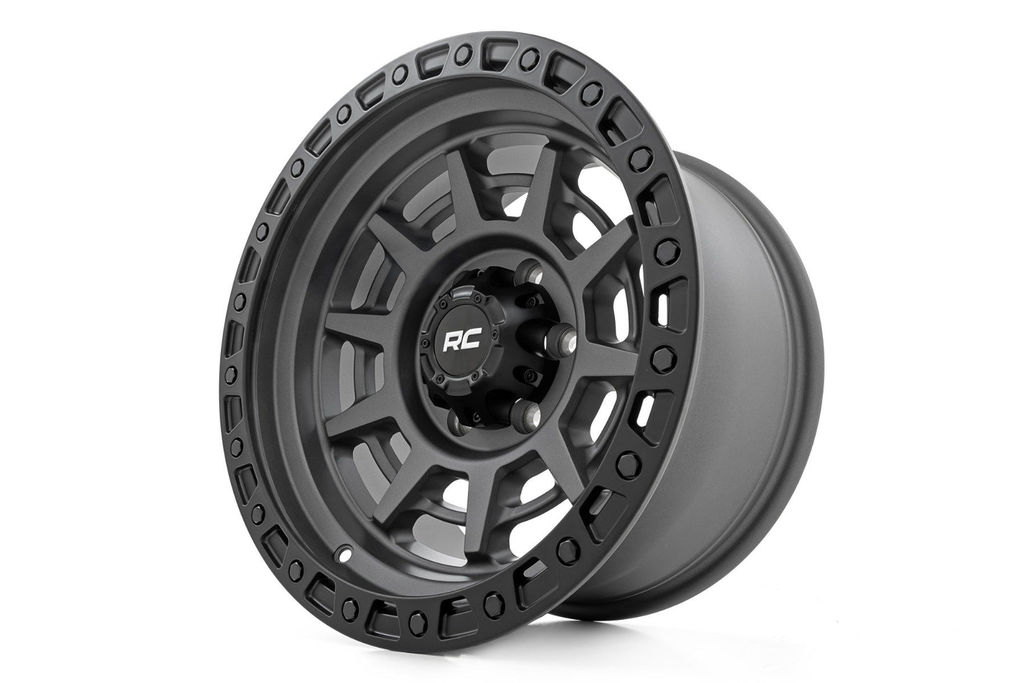 Rough Country 85 Series Wheel | Simulated Beadlock | Gunmetal Gray/Black | 17x9 | 5x5.5 | +0mm