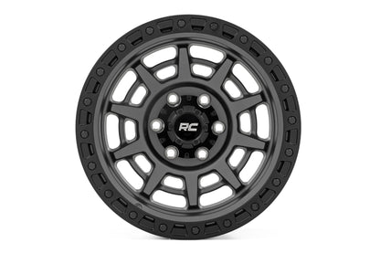 Rough Country 85 Series Wheel | Simulated Beadlock | Gunmetal Gray/Black | 17x9 | 5x5.5 | +0mm