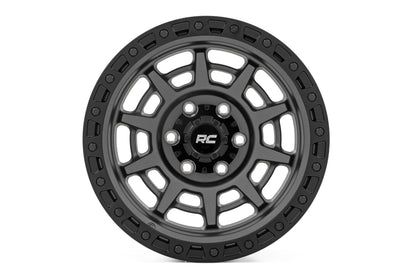 Rough Country 85 Series Wheel | Simulated Beadlock | Gunmetal Gray/Black | 17x9 | 8x170 | -12mm