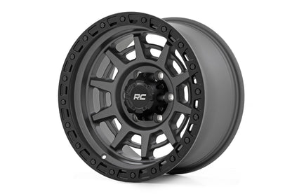 Rough Country 85 Series Wheel | Simulated Beadlock | Gunmetal Gray/Black | 17x9 | 5x5.5 | +0mm