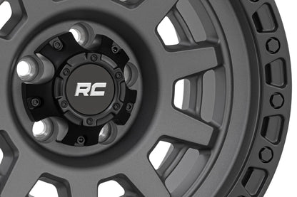 Rough Country 85 Series Wheel | One-Piece | Gunmetal Gray/Black | 15x8 | 5x5.5 | -19mm