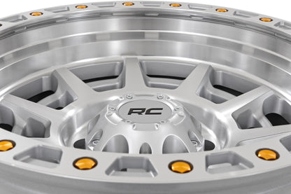 Rough Country 85 Series Wheel | Simulated Beadlock | Full Machine | 17x9 | 5x5 | -12mm