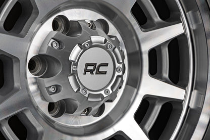 Rough Country 85 Series Wheel | Simulated Beadlock | Full Machine | 17x9 | 5x5 | -12mm