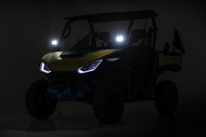 LED Light Kit | Front Mount | 2" Black Pair | White DRL | Segway 570 F