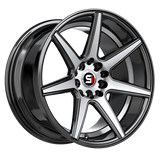 SPEC-1 RACING SP-73BMU Gloss Black Machined / Undercut 18x8 5x112/5x114.3 Wheels | Offset: 38 | Backspace: 6 | Bore: 73.1