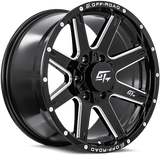 GT OFFROAD Invasion Gloss Black Milled Gloss Black Milled 18x9 5x127/5x139.7 Wheels | Offset: 12 | Backspace: 5.5 | Bore: 78.1
