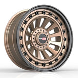 VORTEK VRD-702MBRB Matte Bronze Black Bolts / Lip 17x9 5x127/5x139.7 Wheels | Offset: -12 | Backspace: 4.5 | Bore: 78.1