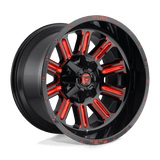 Fuel D621 GLOSS BLACK RED TINTED CLEAR 20x9 8x180 Wheels | Offset: 1 | Backspace: 5.04 | Bore: 124.2