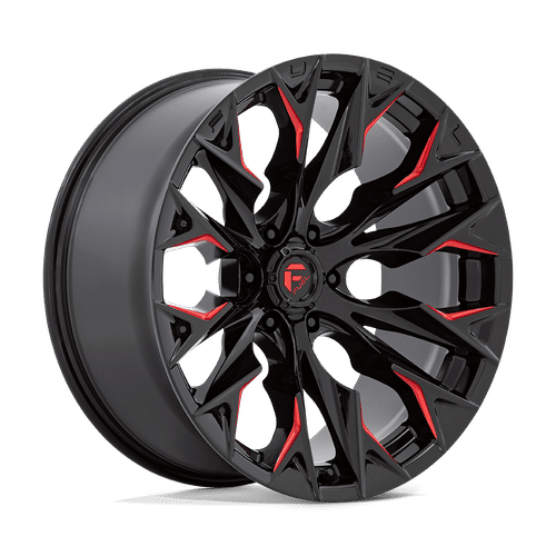 Fuel D823 GLOSS BLACK MILLED WITH CANDY RED 22x10 6x139.7 Wheels | Offset: -18 | Backspace: 4.79 | Bore: 106.1