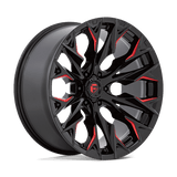 Fuel D823 GLOSS BLACK MILLED WITH CANDY RED 22x10 6x139.7 Wheels | Offset: -18 | Backspace: 4.79 | Bore: 106.1
