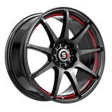 SPEC-1 RACING SP-67GBRL Gloss Black / Red Line 18x8 5x110/5x114.3 Wheels | Offset: 38 | Backspace: 6 | Bore: 73.1
