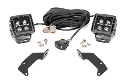 LED Light Kit | Cage Mount | 2" Black Pair | White DRL | CFMOTO UFORCE 1000