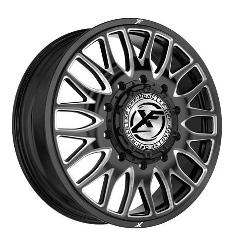 XF OFFROAD XF-240GBML-F Gloss Black Milled 20x8.25 8x210 Wheels | Offset: 110 | Backspace: 9 | Bore: 154.3