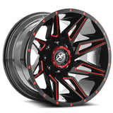 XF OFFROAD XF-218 Gloss Black Milled Red 20x9 6x135/6x139.7 Wheels | Offset: 12 | Backspace: nan | Bore: 106.4
