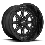 Moto Metal MO801 PHANTOM GLOSS BLACK MILLED 20x12 8x165.1 Wheels | Offset: -44 | Backspace: 8.23 | Bore: 125.1