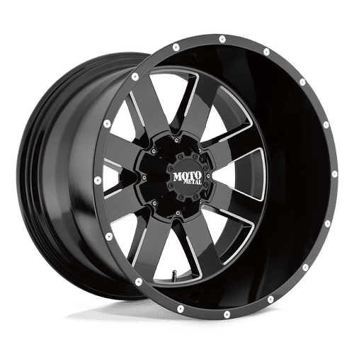 Moto Metal MO962 GLOSS BLACK MILLED 20x9 8x165.1 Wheels | Offset: 0 | Backspace: 5 | Bore: 125.1
