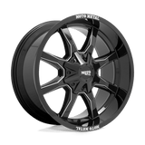 Moto Metal MO970 GLOSS BLACK WITH MILLED SPOKE & MOTO METAL ON LIP 18x9 6x120/6x139.7 Wheels | Offset: 18 | Backspace: 5.71 | Bore: 78.1