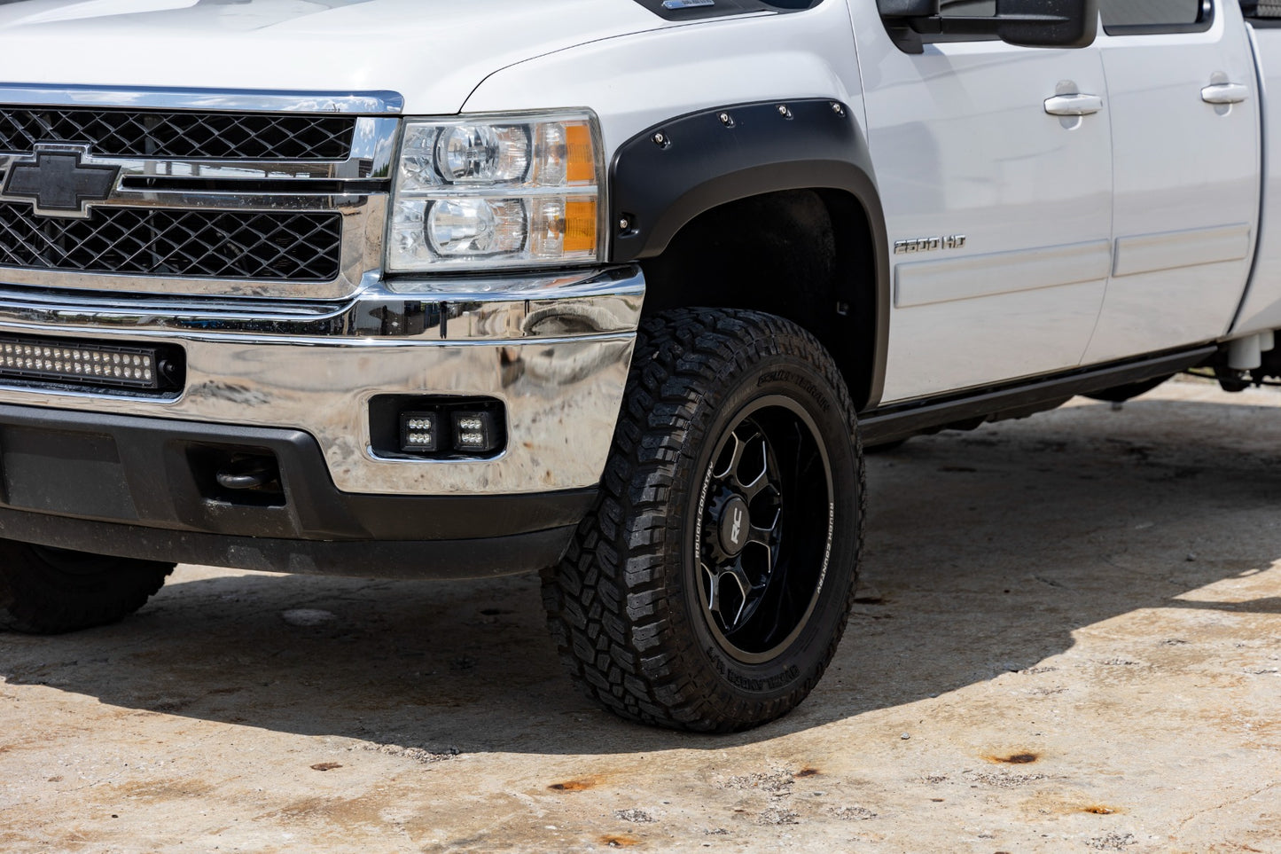 Pocket Fender Flares | 6'7" &amp; 8' Bed | GCN Victory Red | Chevy Silverado 1500/2500HD/3500HD (07-14)