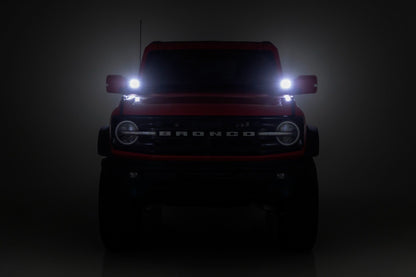 LED Light Kit | Ditch Mount | 3.5" Black Round Pair | Amber DRL | Ford Bronco (21-23)