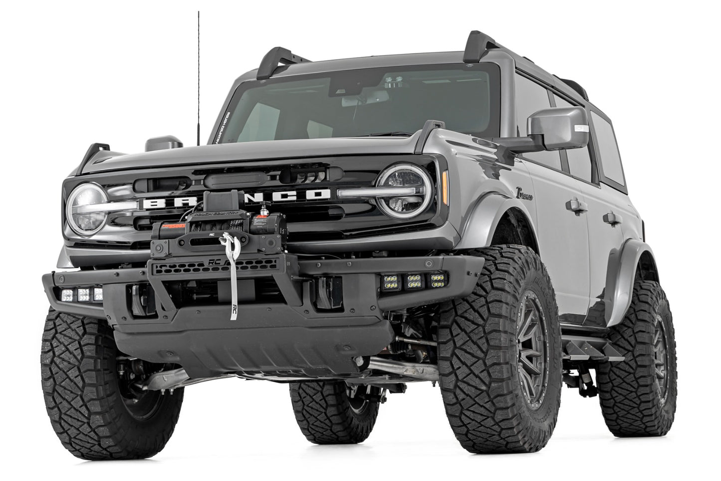 High Winch Mount | All Models | 12000S | 20 Inch Black Single Row LED | Ford Bronco 4wd (2021-2023)