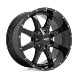 Moto Metal MO970 GLOSS BLACK WITH MILLED LIP 20x12 8x180 Wheels | Offset: -44 | Backspace: 4.77 | Bore: 124.2