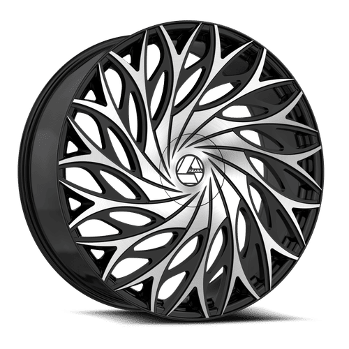 AZARA AZA-525BM Gloss Black Machined 22x8.5 5x114.3/5x120 Wheels | Offset: 38 | Backspace: 6.25 | Bore: 74.1