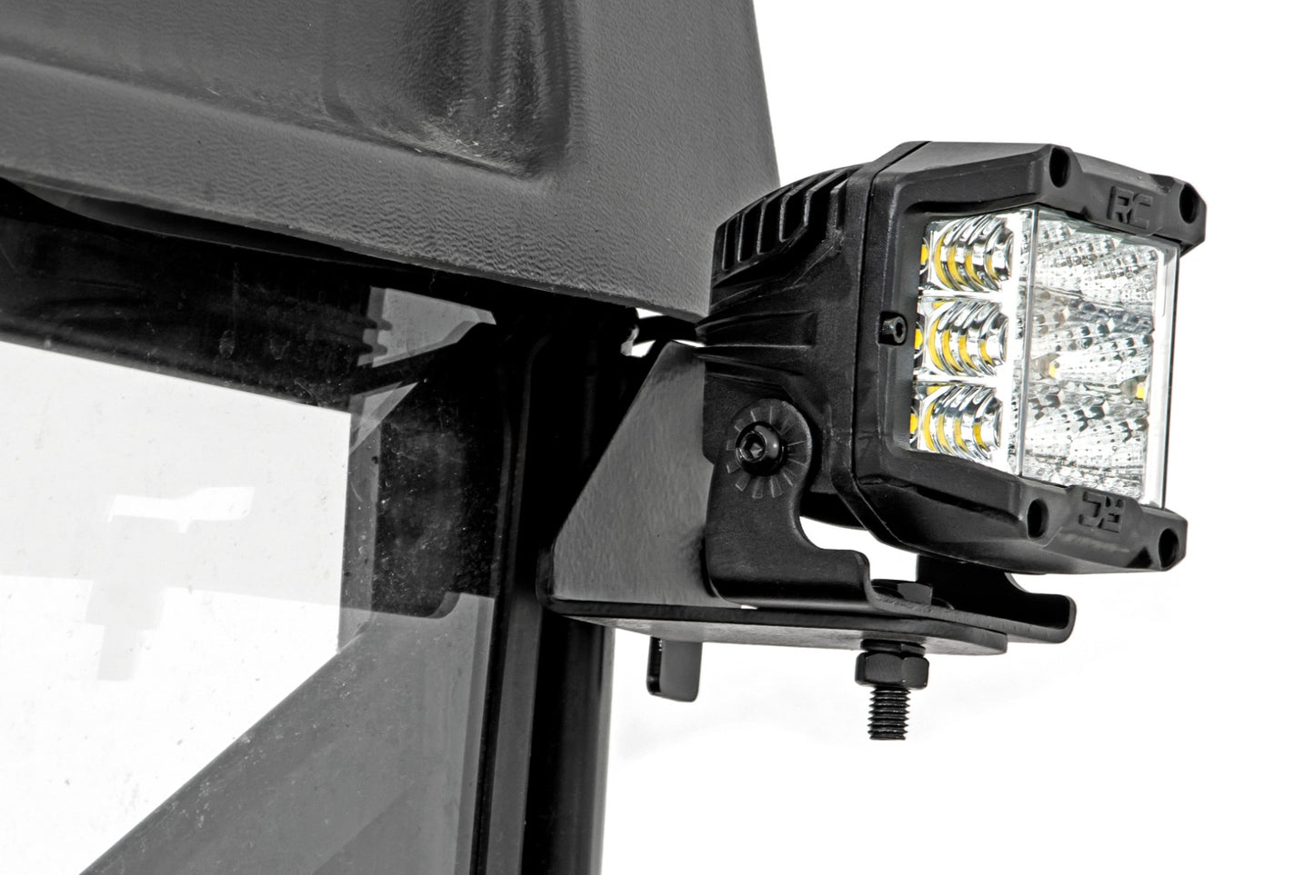 LED Light | RR Cage Mount | 2" Black Flood Pair | Polaris Ranger 1000/Ranger XP 900/1000