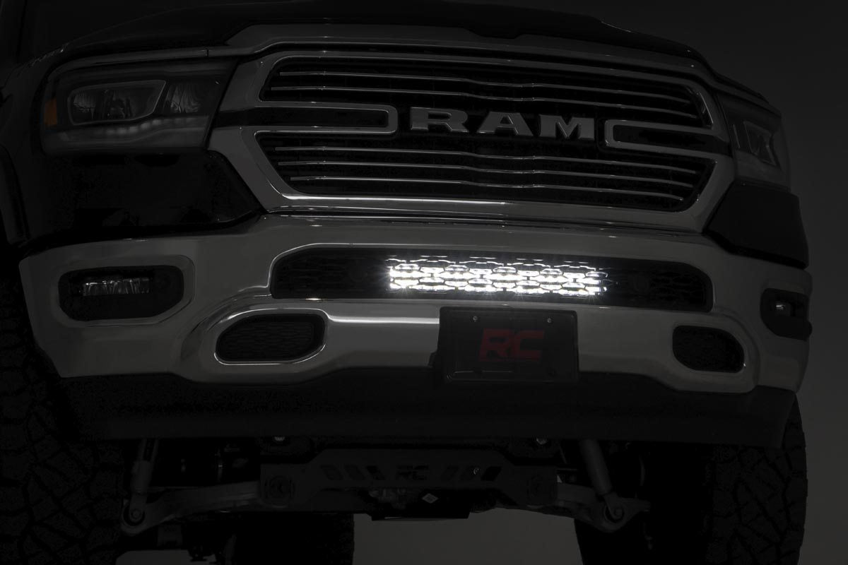 LED Light Kit | Bumper Mount | 20" Chrome Dual Row | White DRL | Ram 1500 (19-23)