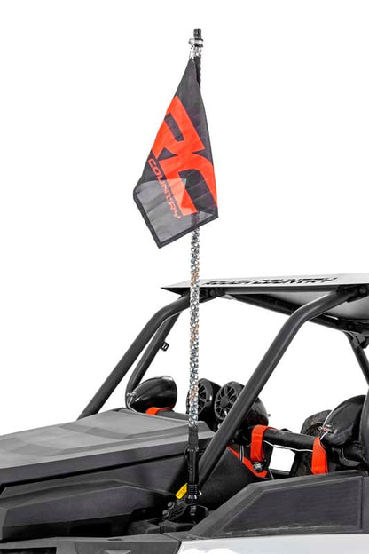 Whip Mount | Cage | 4' Multl-Color LED Whip Pair | Polaris RZR (20-21)