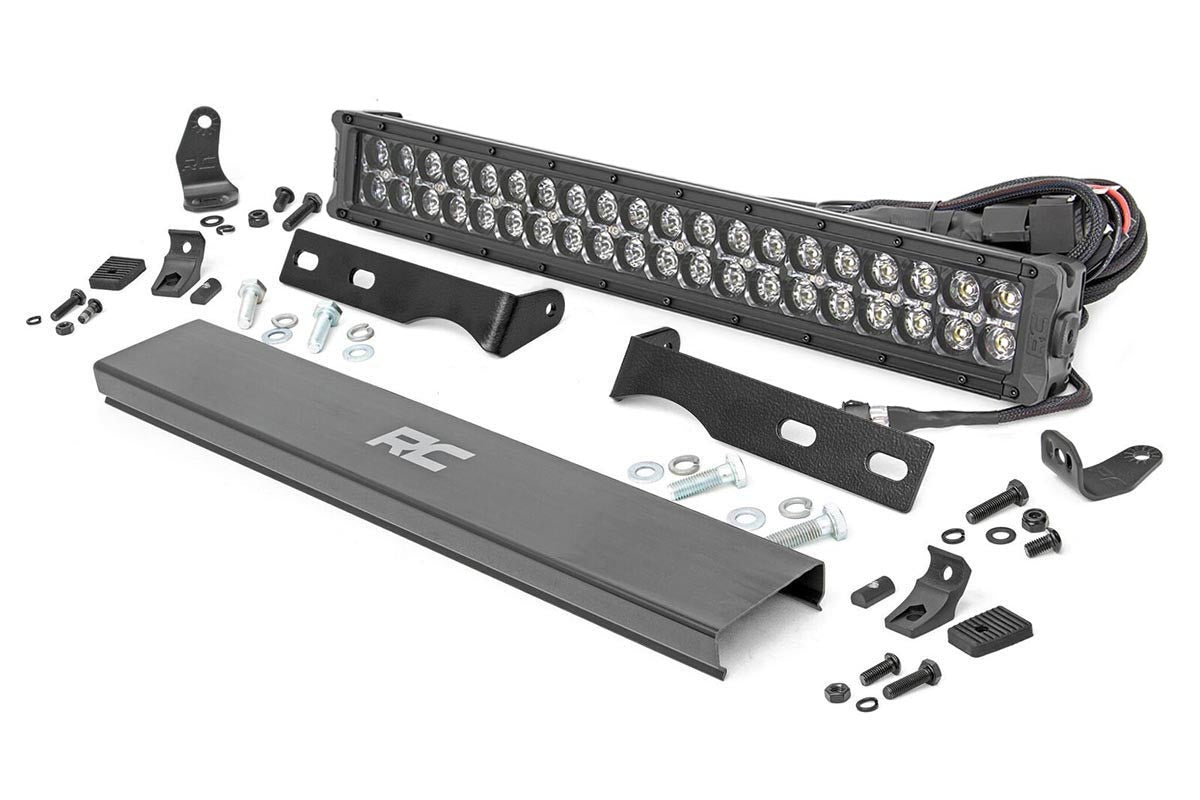 LED Light | Bumper Mount | 20" Black Dual Row| Amber DRL | Jeep Grand Cherokee WK2 (11-20)