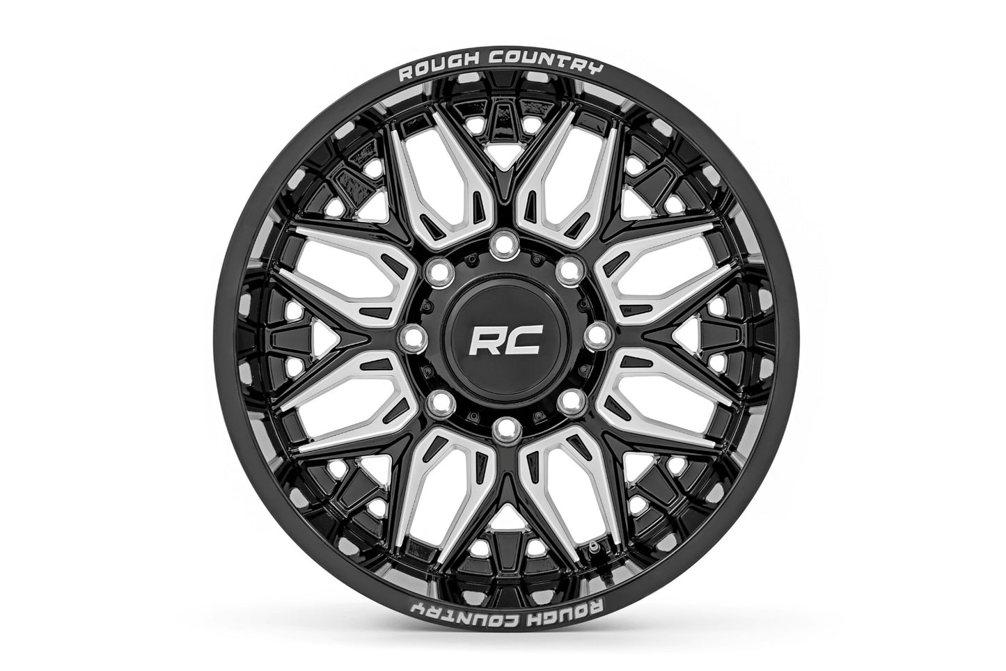 Rough Country 86 Series Wheel | One-Piece | Gloss Black | 20x10 | 8x180 | -19mm