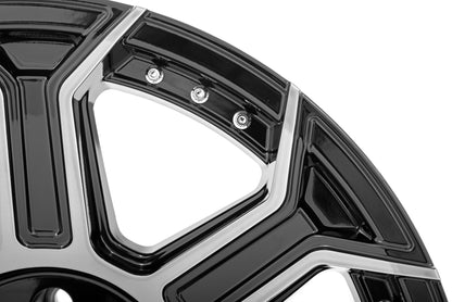 Rough Country 89 Series Wheel | One-Piece | Black Machined Gun Metal | 22x10 | 6x5.5 |  -25mm