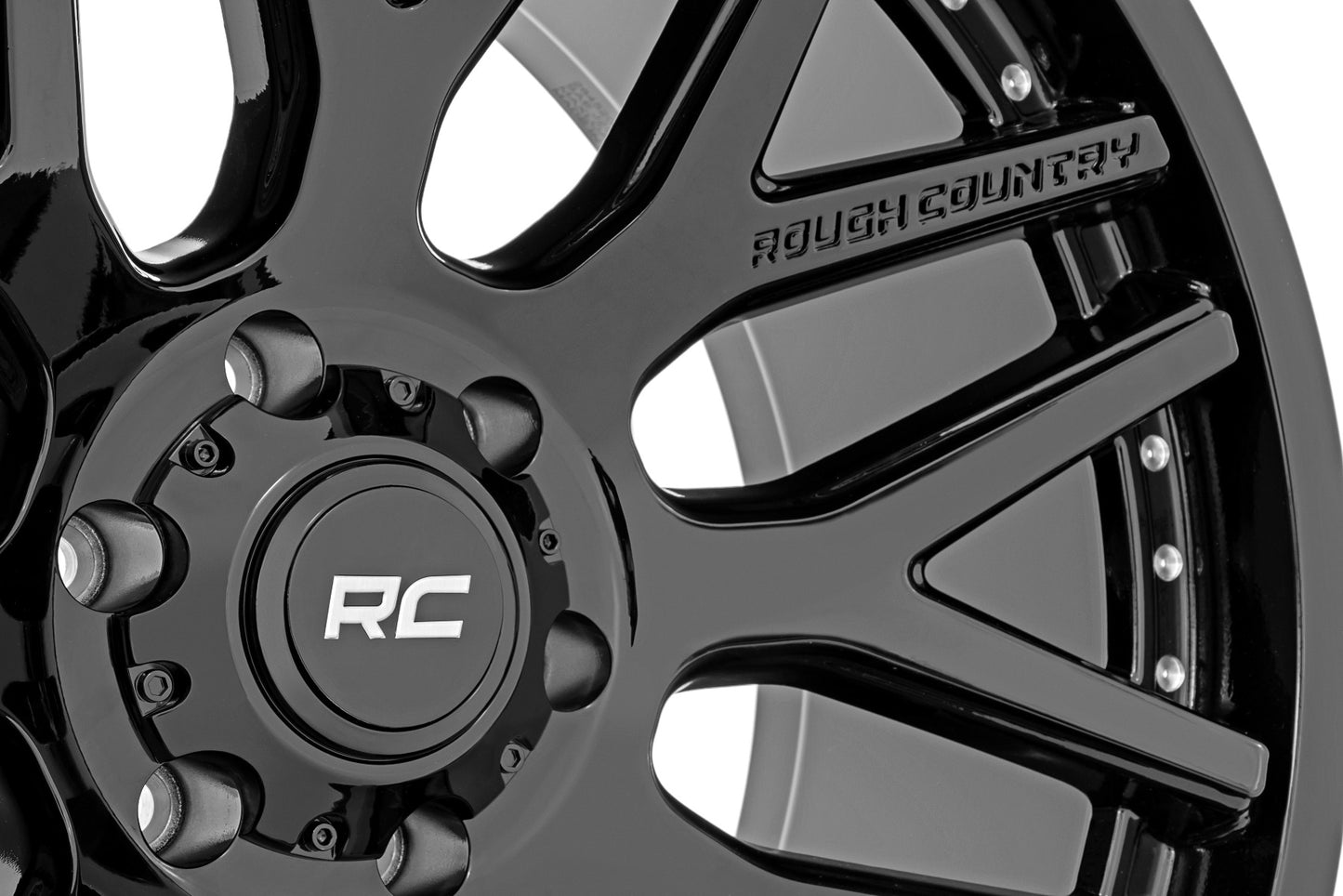 Rough Country 95 Series Wheel | One-Piece | Gloss Black | 20x10 | 6x135 | -19mm