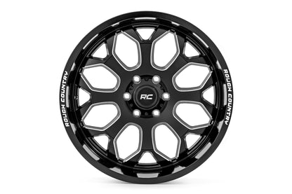 Rough Country 96 Series Wheel | One-Piece | Gloss Black | 20x10 | 8x6.5 | -19mm