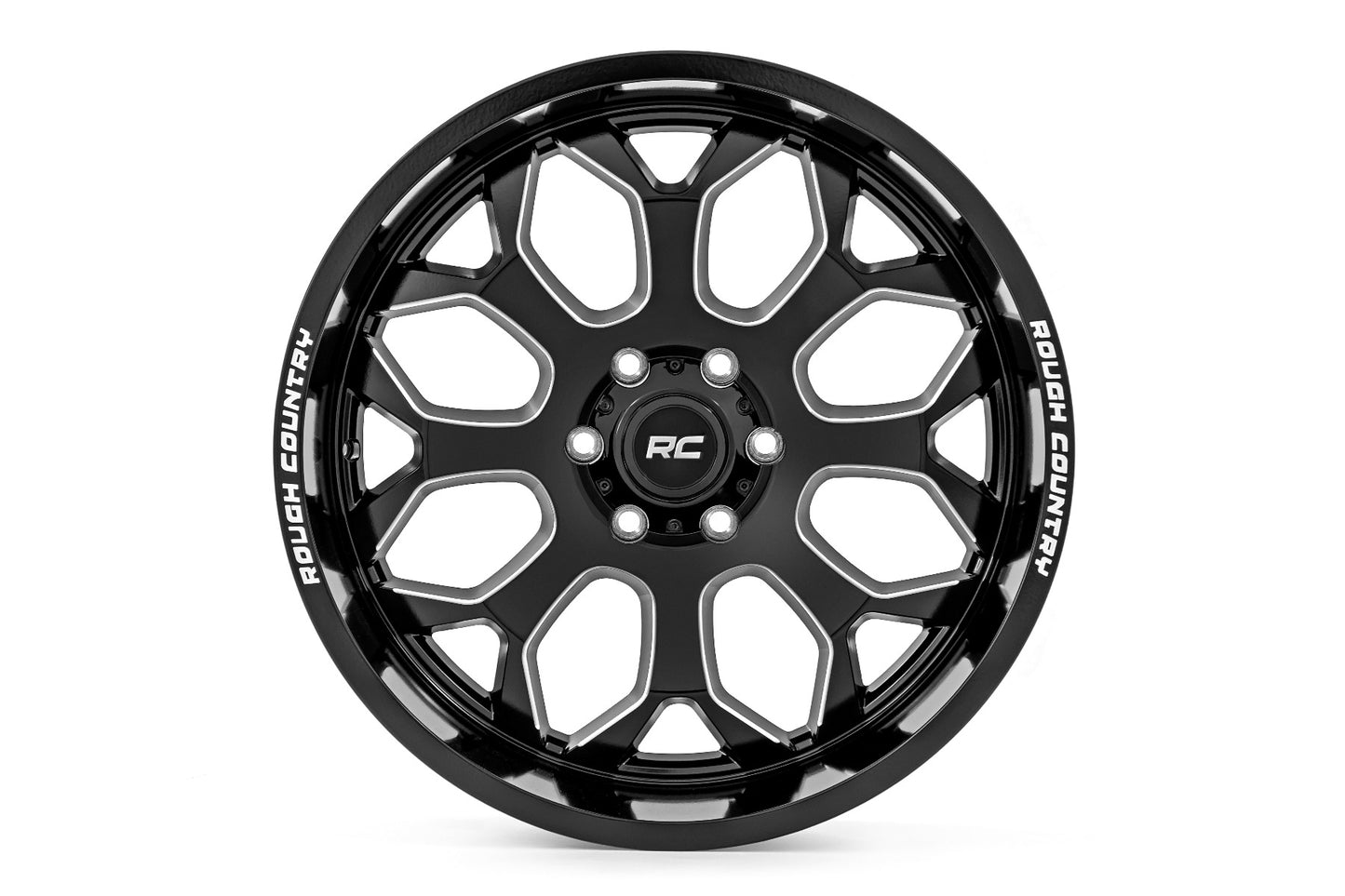 Rough Country 96 Series Wheel | Machined One-Piece | Gloss Black | 20x9 | 6x5.5 | -12mm