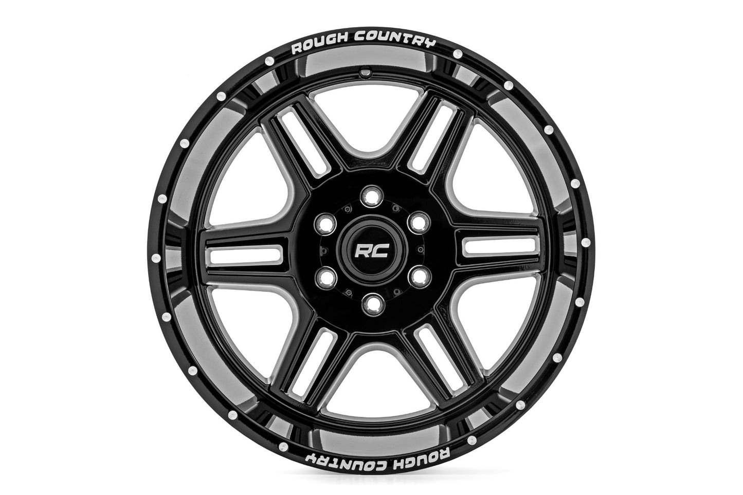 Rough Country 92 Series Wheel | Machined One-Piece | Gloss Black | 18x9 | 6x135 | +0mm