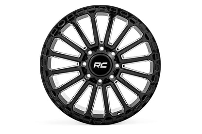 Rough Country 97 Series Wheel | One-Piece | Gloss Black | 20x10 | 5x5 | -19mm