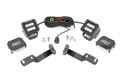 LED Light Kit | Ditch Mount | 2" Black Pair | Flood | Toyota Tacoma (05-15) - Off Road Canada