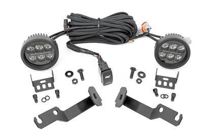 LED Light Kit | Ditch Mount | Black Series Round | 3.5 Inch | Amber DRL | Toyota Tacoma (05-15) - Off Road Canada