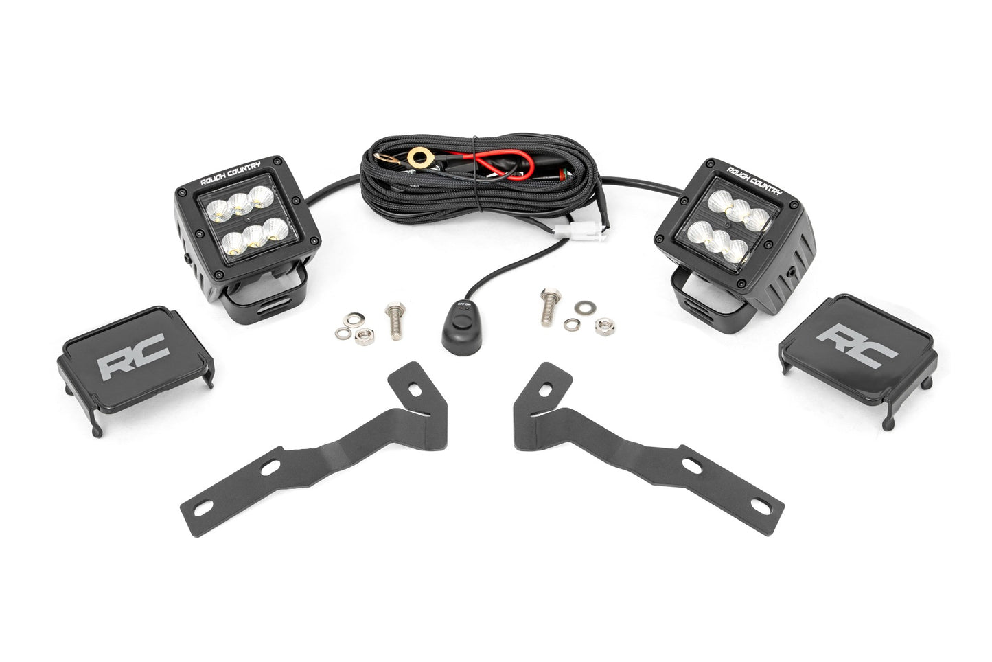 LED Light Kit | Ditch Mount | 2" Black Pair | Flood | Toyota Tacoma (16-23) - Off Road Canada
