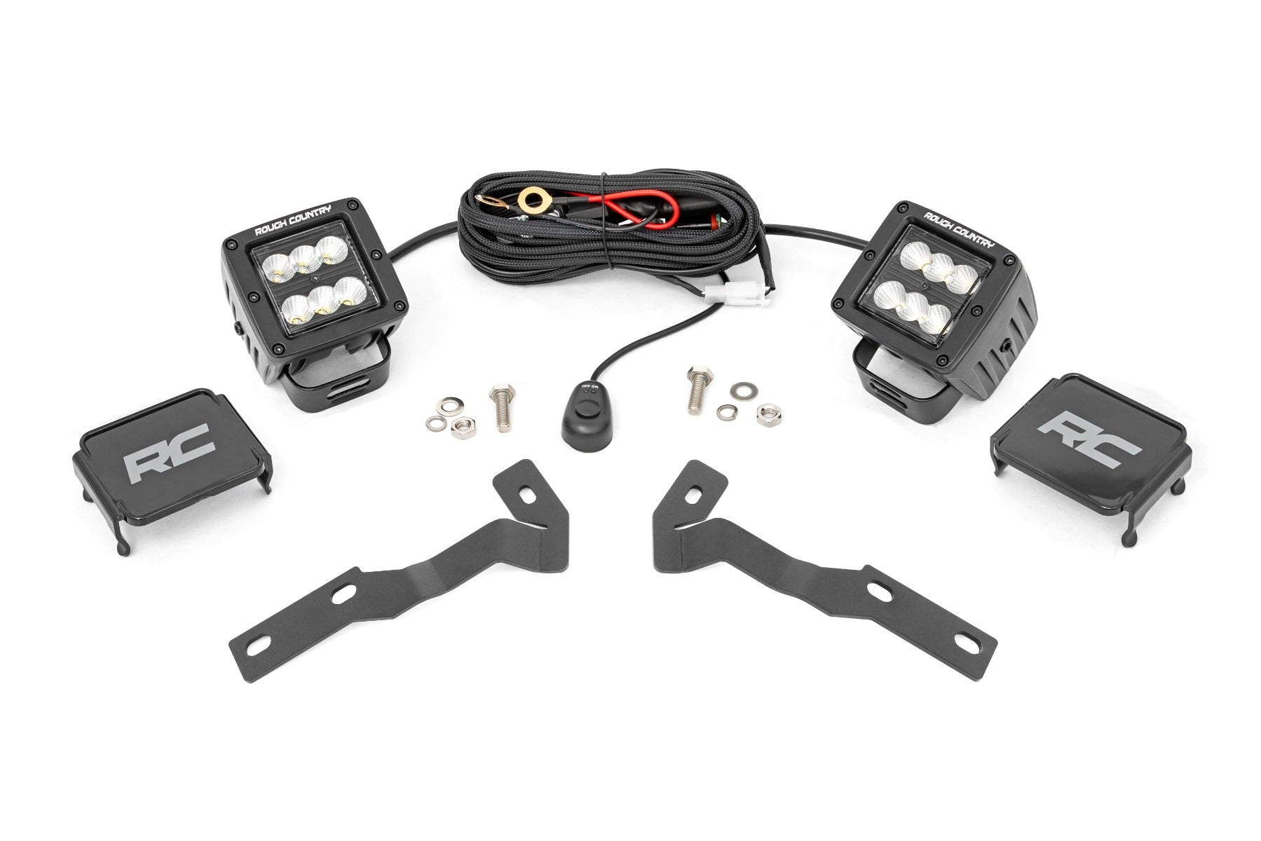 LED Light Kit | Ditch Mount | 2" Black Pair | Flood | Toyota Tacoma (16-23) - Off Road Canada