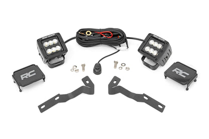 LED Light Kit | Ditch Mount | 2" Black Pair | Flood | Toyota Tacoma (16-23) - Off Road Canada